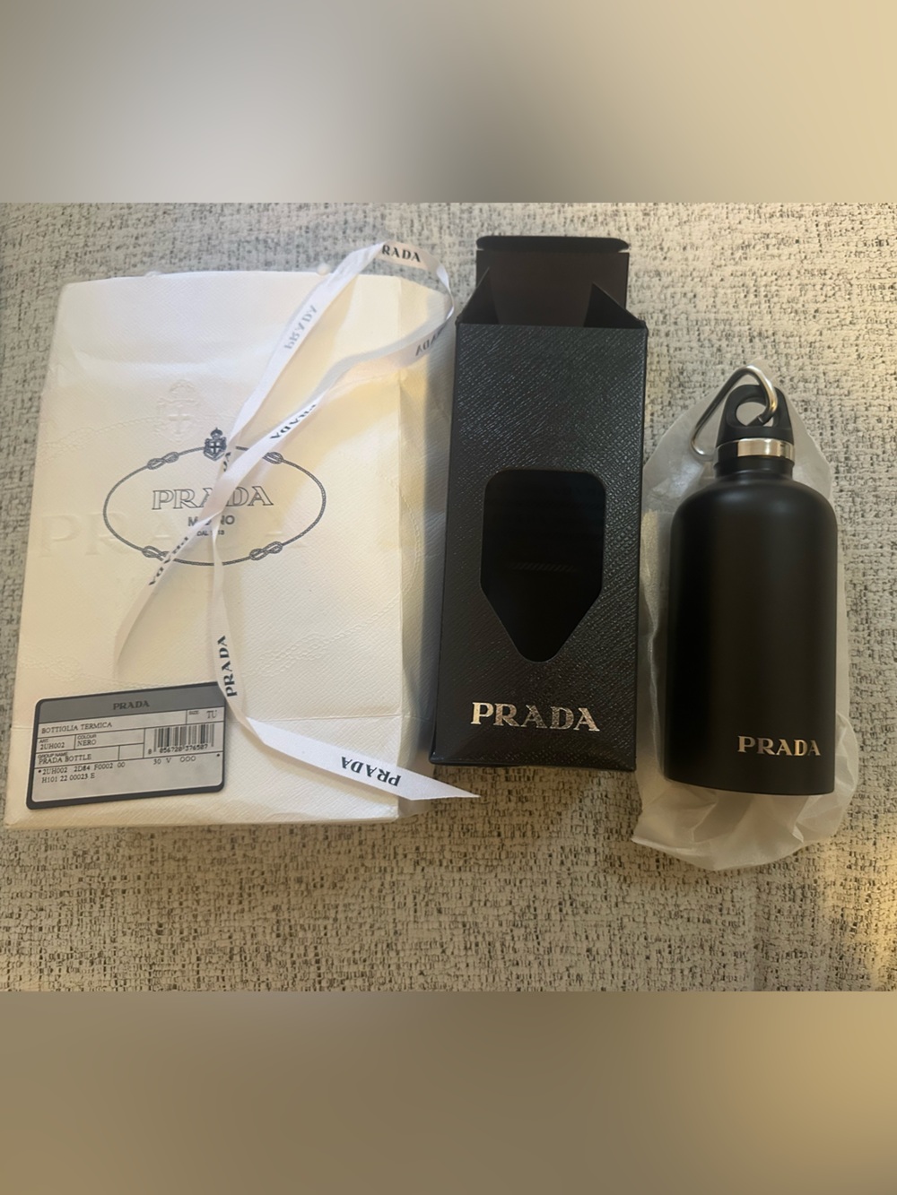 Prada Stainless steel insulated water bottle, 350 ml